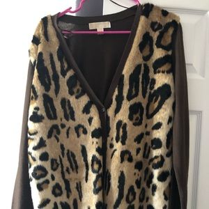 Michael Kors leopard vest sweater size L